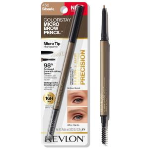 Revlon ColorStay Micro Eyebrow Pencil with Built In Spoolie Brush, Infused with Argan and Marula Oil, Waterproof, Smudgeproof, 451 Ash Blonde, 0.003 oz(Blonde)