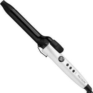 Revlon Crystal C + Ceramic Hair Curling Iron | Long-Lasting Shine and Less Frizz, (1 in)(White and Black)