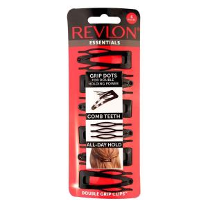 Revlon Double Grip Hair Clips, 6 Count(Black)