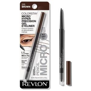 Revlon Gel Eyeliner, ColorStay Micro Hyper Precision Eye Makeup with Built-in Smudger, Waterproof, Longwearing with Micro Precision Tip, 215 Brown, 0.002 oz(Brown)