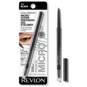 Revlon Gel Eyeliner, ColorStay Micro Hyper Precision Eye Makeup with Built-in Smudger, Waterproof, Longwearing with Micro Precision Tip, 215 Brown, 0.002 oz(Black)