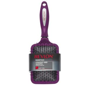 Revlon Straight & Smooth Soft Touch Paddle Hair Brush Set, Black + Berry(Berry)