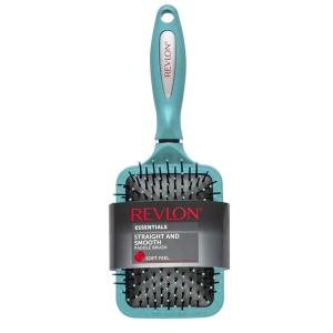 Revlon Straight & Smooth Soft Touch Paddle Hair Brush Set, Black + Berry(Mint)