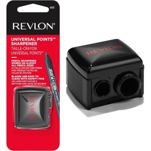Revlon Universal Points Sharpener, Makeup Sharpener for Wooden and Plastic Makeup Pencils, Fits Small to Large Pencils, Easy to Clean (2 Pack)(Pack of 1)