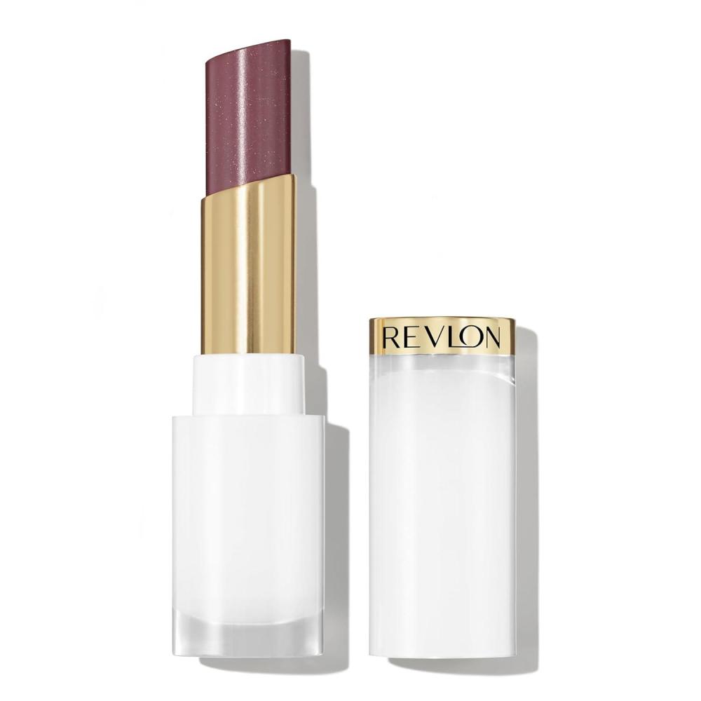 imageREVLON Super Lustrous Glass Shine Balm Hydrating Tinted Lip Balm with Hyaluronic Acid Aloe ampamp Rose Quartz Dark Mauve Lipstick 014 Glistening Purple 011 oz