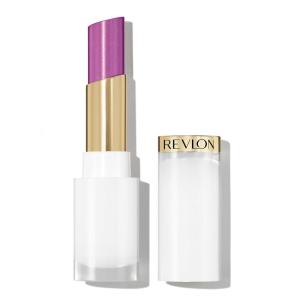 REVLON Super Lustrous Glass Shine Balm, Hydrating Tinted Lip Balm with Hyaluronic Acid, Aloe & Rose Quartz, Light-Medium Purple Lipstick, 017 Luminous Lilac, 0.11 oz