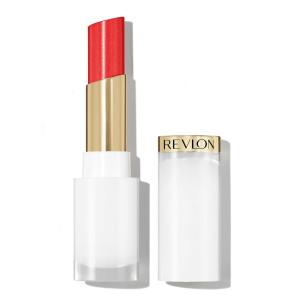 REVLON Super Lustrous Glass Shine Balm, Hydrating Tinted Lip Balm with Hyaluronic Acid, Aloe & Rose Quartz, Light-Medium Red Lipstick, 020 Glaring Red, 0.11 oz