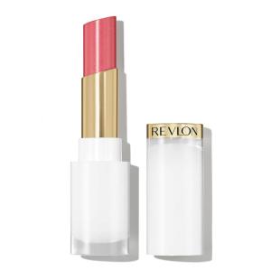 REVLON Super Lustrous Glass Shine Balm, Hydrating Tinted Lip Balm with Hyaluronic Acid, Aloe & Rose Quartz, Medium Pink Lipstick, Beaming Strawberry, 0.11 oz
