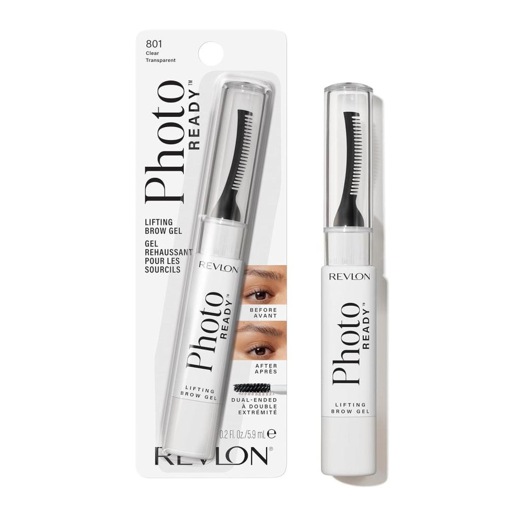 imageRevlon PhotoReady Lifting Brow Gel Tinted Eyebrow Lamination with Spoolie Brush Conditions Shapes ampamp Defines 801 Clear 023 fl oz