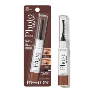 Revlon PhotoReady Lifting Brow Gel, Tinted Eyebrow Lamination with Spoolie Brush, Conditions, Shapes & Defines, 803 Warm Medium Brown, 0.23 fl oz