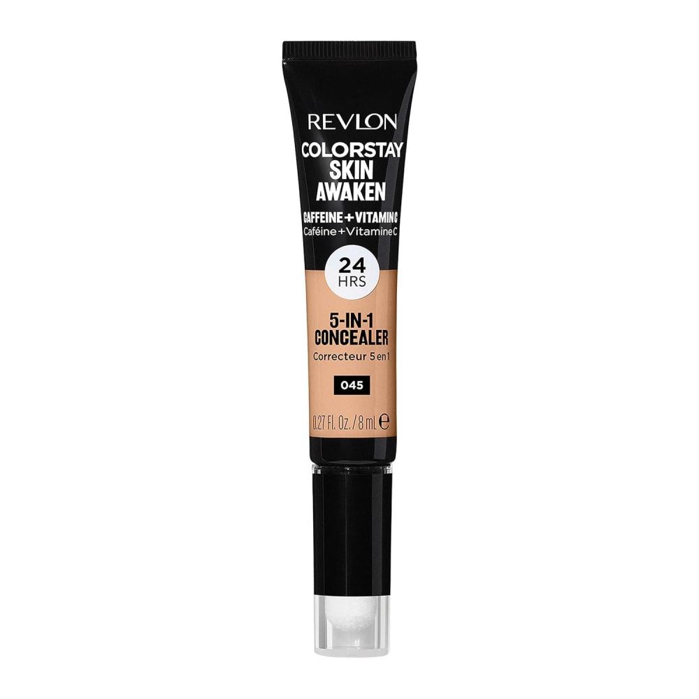 imageRevlon ColorStay Skin Awaken 5in1 Concealer Lightweight Creamy Longlasting Face Makeup with Caffeine ampamp Vitamin C For Imperfections Dark Circles ampamp Redness 005 Fair 027 Fl Oz045 Honey