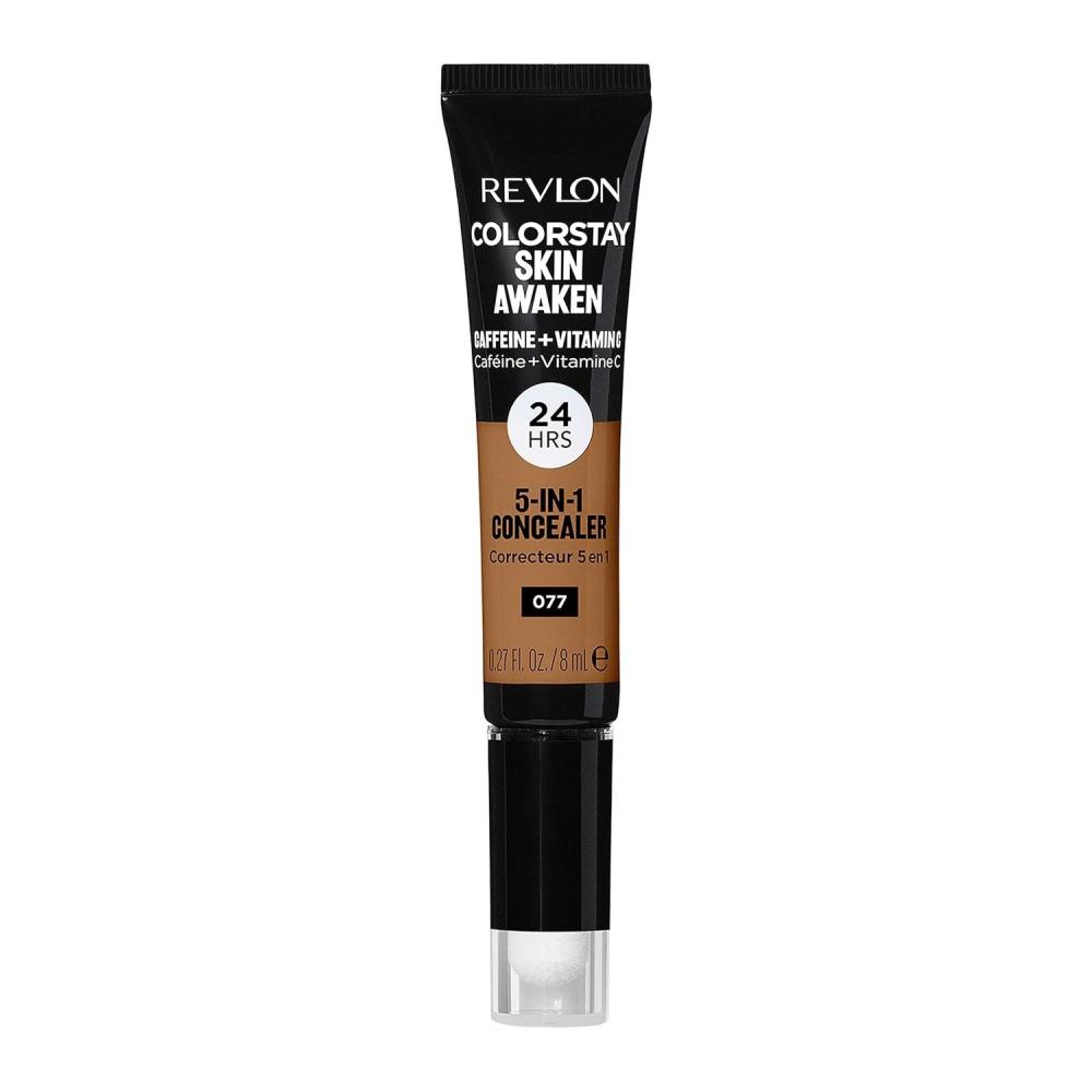 imageRevlon ColorStay Skin Awaken 5in1 Concealer Lightweight Creamy Longlasting Face Makeup with Caffeine ampamp Vitamin C For Imperfections Dark Circles ampamp Redness 005 Fair 027 Fl Oz077 Cinnamon