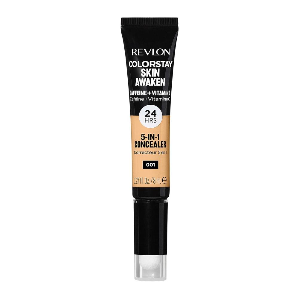 imageRevlon ColorStay Skin Awaken 5in1 Concealer Lightweight Creamy Longlasting Face Makeup with Caffeine ampamp Vitamin C For Imperfections Dark Circles ampamp Redness 005 Fair 027 Fl Oz001 Universal Neutralizer