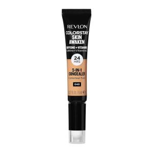 Revlon ColorStay Skin Awaken 5-in-1 Concealer, Lightweight, Creamy Longlasting Face Makeup with Caffeine & Vitamin C, For Imperfections, Dark Circles & Redness, 005 Fair, 0.27 Fl Oz(040 Medium)