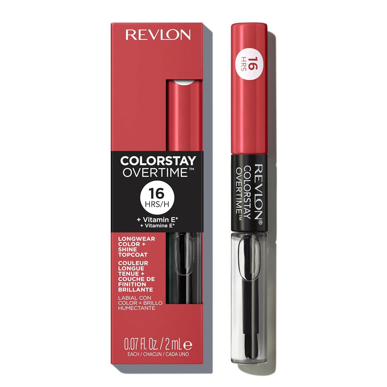 image:imageRevlon Liquid Lipstick with Clear Lip Gloss ColorStay Overtime Lipcolor Stocking Stuffer for Women 480 Unending Red 007 fl oz020 Constantly Coral