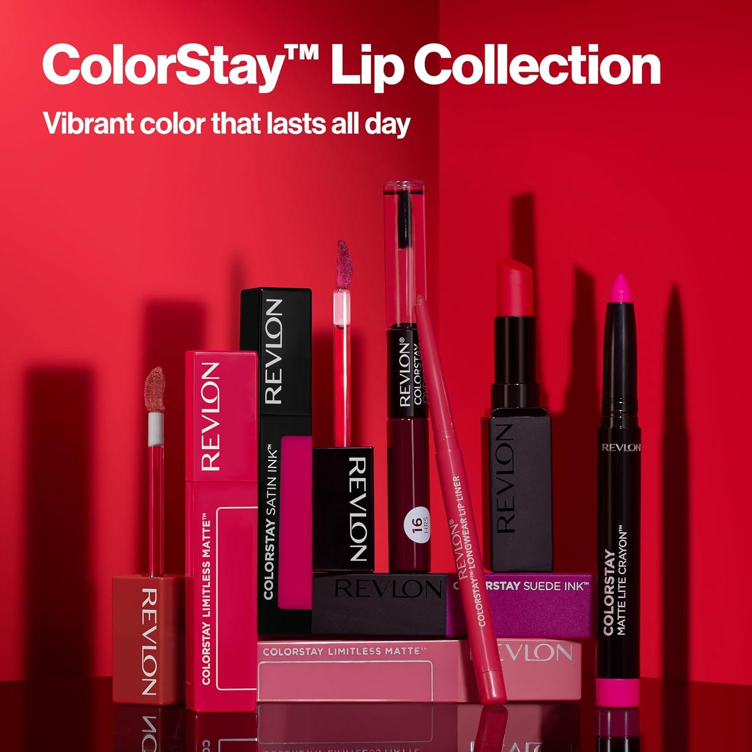 image:imageRevlon Liquid Lipstick with Clear Lip Gloss ColorStay Overtime Lipcolor Stocking Stuffer for Women 480 Unending Red 007 fl oz020 Constantly Coral