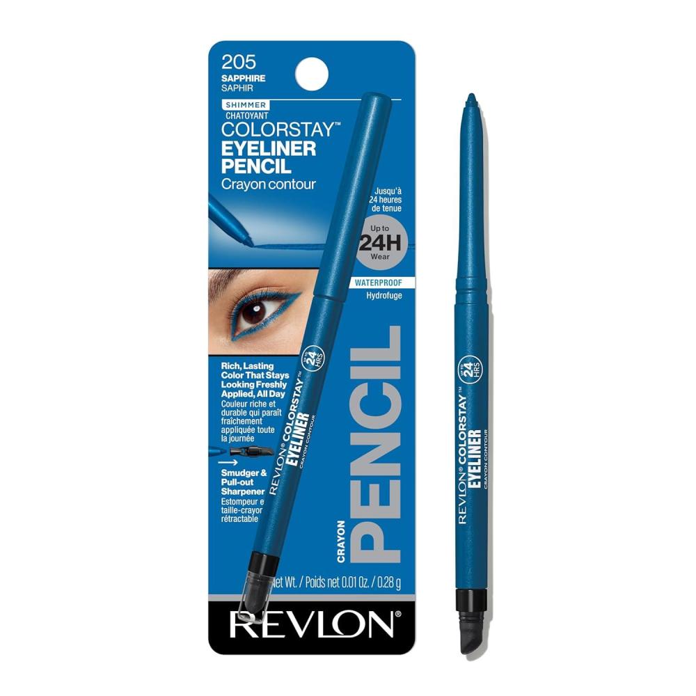image:imageREVLON ColorStay Pencil Waterproof Eyeliner SmudgeProof Eye Makeup with BuiltIn Sharpener Packaging May Vary 205 Sapphire 001 oz