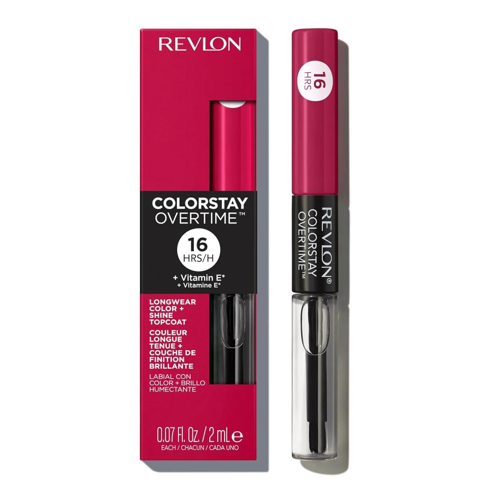 image:imageRevlon Liquid Lipstick with Clear Lip Gloss ColorStay Overtime Lipcolor Stocking Stuffer for Women 480 Unending Red 007 fl oz010 Non Stop Cherry
