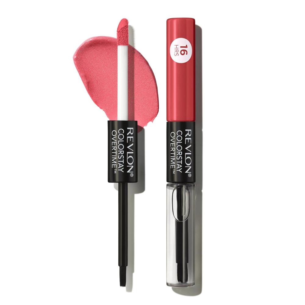 image:imageRevlon Liquid Lipstick with Clear Lip Gloss ColorStay Overtime Lipcolor Stocking Stuffer for Women 480 Unending Red 007 fl oz020 Constantly Coral