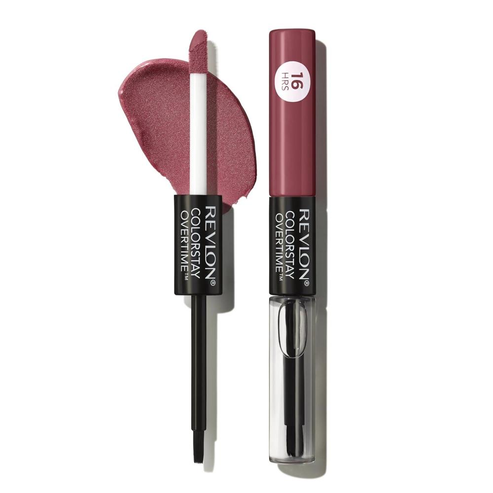image:imageRevlon Liquid Lipstick with Clear Lip Gloss ColorStay Overtime Lipcolor Stocking Stuffer for Women 480 Unending Red 007 fl oz270 Relentless Raisin