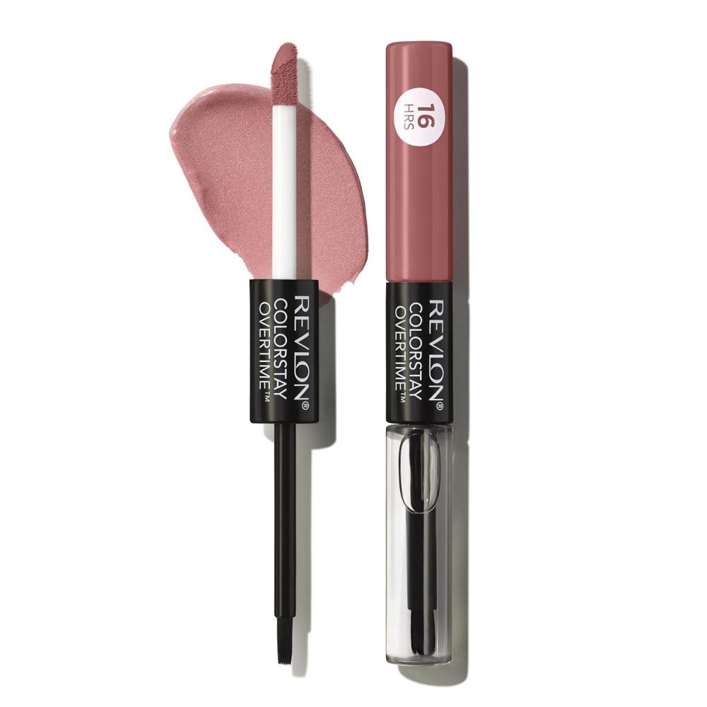 image:imageRevlon Liquid Lipstick with Clear Lip Gloss ColorStay Overtime Lipcolor Stocking Stuffer for Women 480 Unending Red 007 fl oz340 Eternally Tan