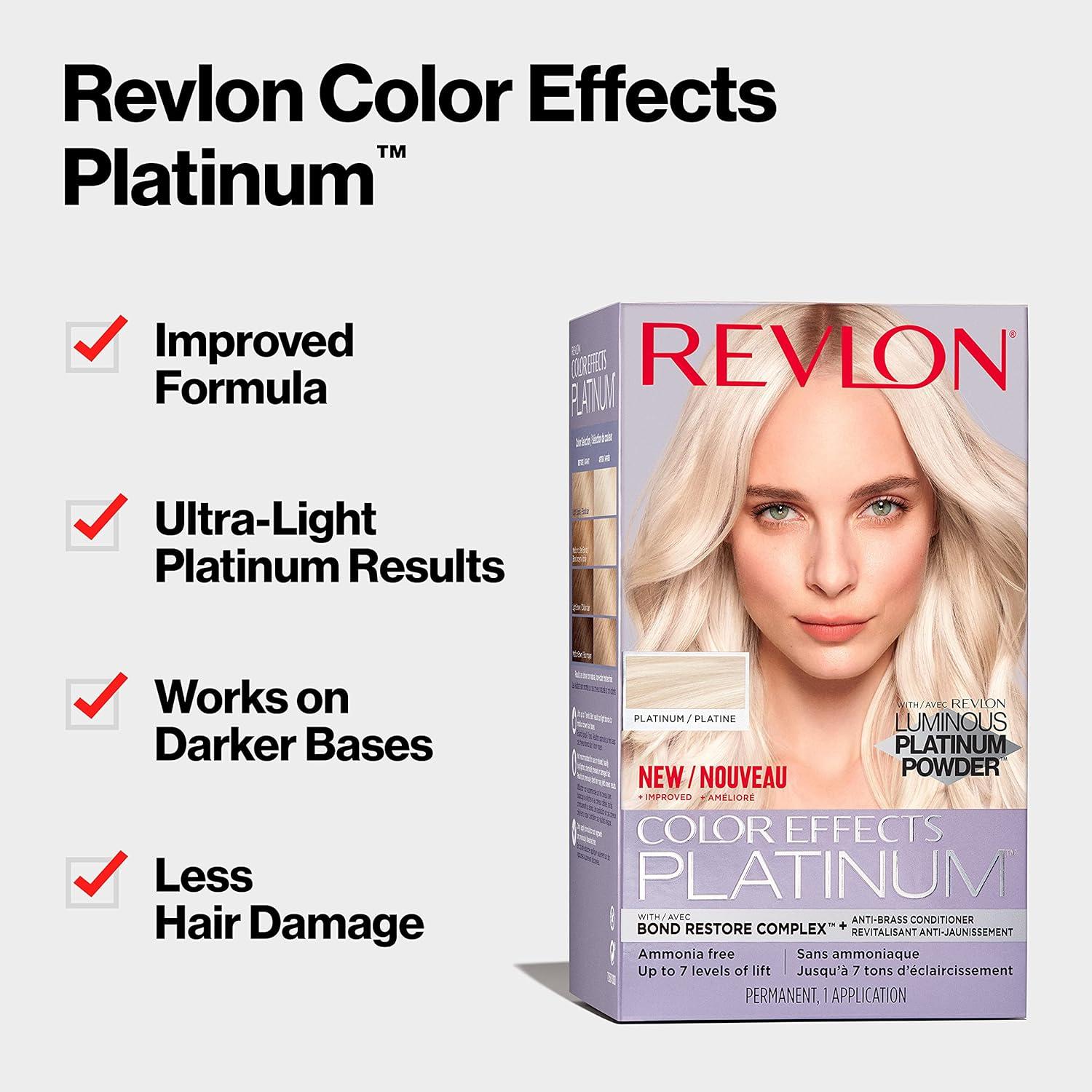 image:imageRevlon Color Effects Permanent Highlighting Kit Ammonia amp Paraben Free Hair Dye 60 Platinum 8 Oz Pack of 11 Count Pack of 1