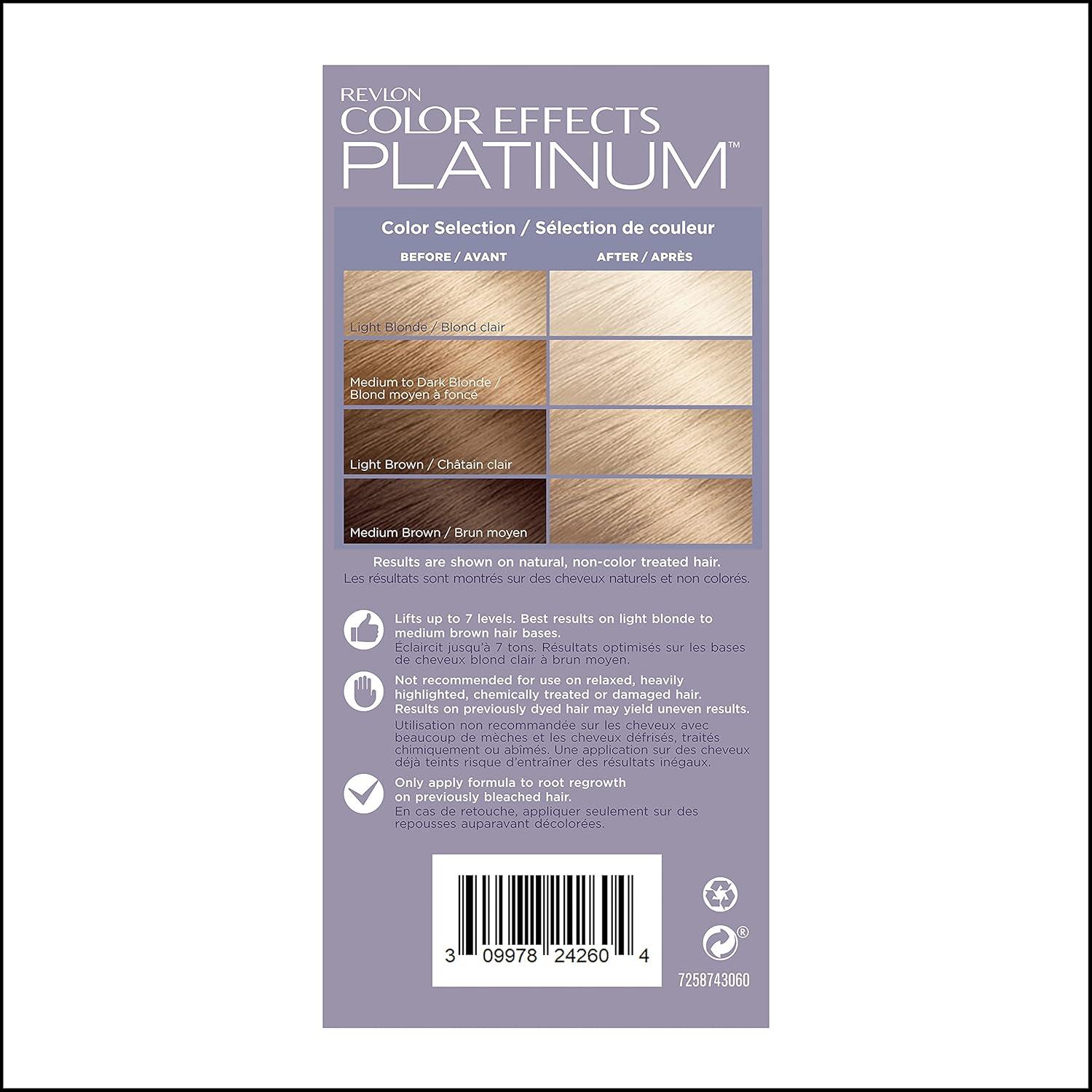 image:imageRevlon Color Effects Permanent Highlighting Kit Ammonia amp Paraben Free Hair Dye 60 Platinum 8 Oz Pack of 11 Count Pack of 1