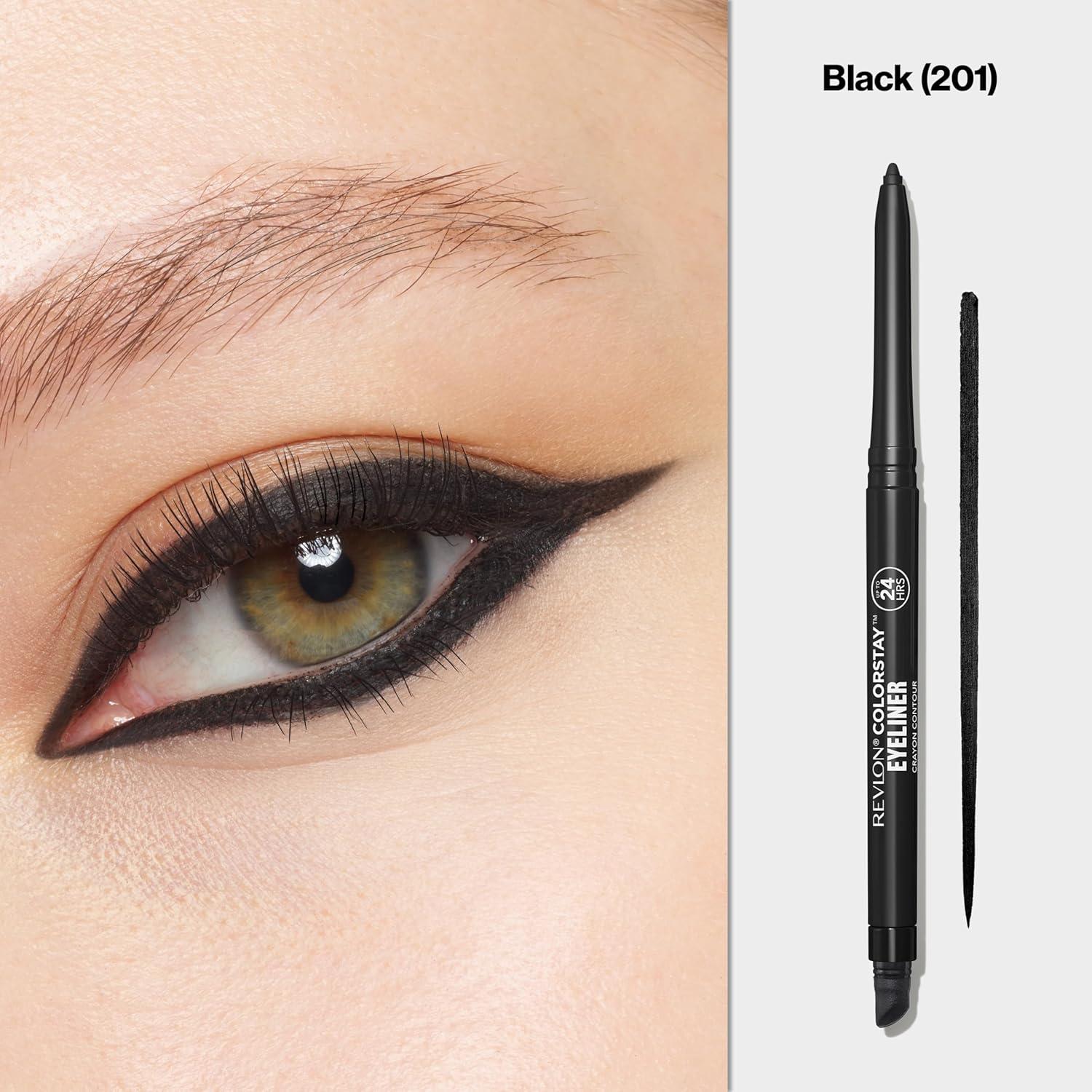 image:imageRevlon ColorStay Pencil Waterproof Eyeliner SmudgeProof Eye Makeup with BuiltIn Sharpener 203 Brown 001 ozBlack