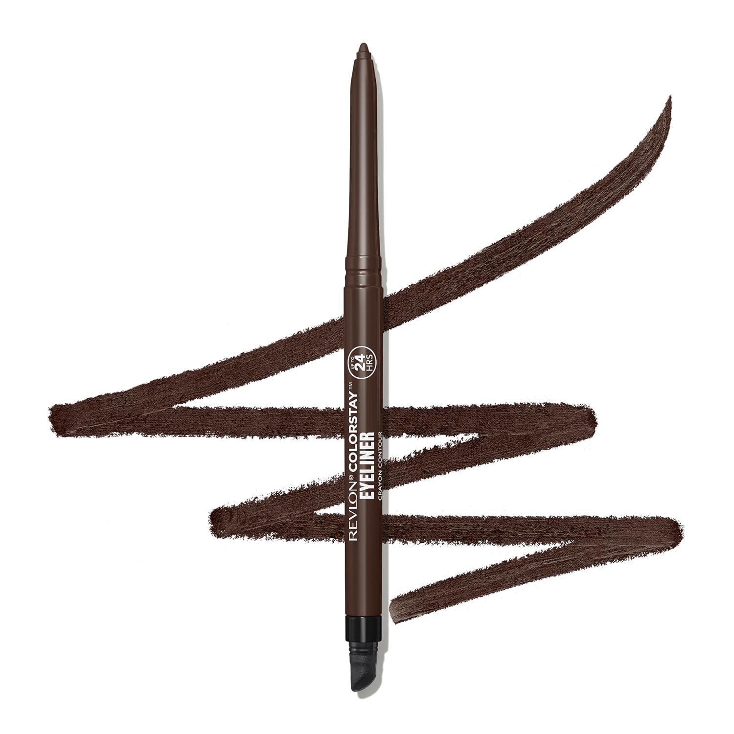 image:imageRevlon ColorStay Pencil Waterproof Eyeliner SmudgeProof Eye Makeup with BuiltIn Sharpener 203 Brown 001 ozBlack Brown
