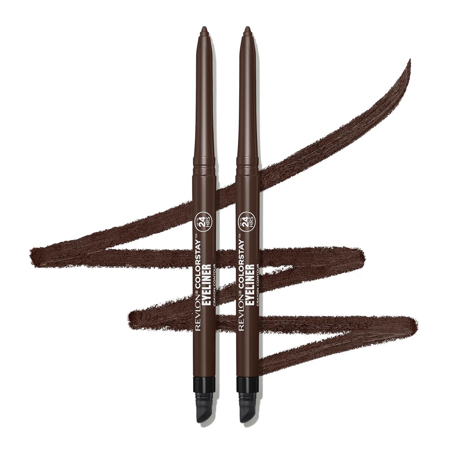 image:imageRevlon ColorStay Pencil Waterproof Eyeliner SmudgeProof Eye Makeup with BuiltIn Sharpener 203 Brown 001 ozBlack Brown