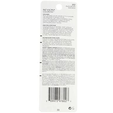 image:imageRevlon ColorStay Pencil Waterproof Eyeliner SmudgeProof Eye Makeup with BuiltIn Sharpener 203 Brown 001 ozBlackBrown