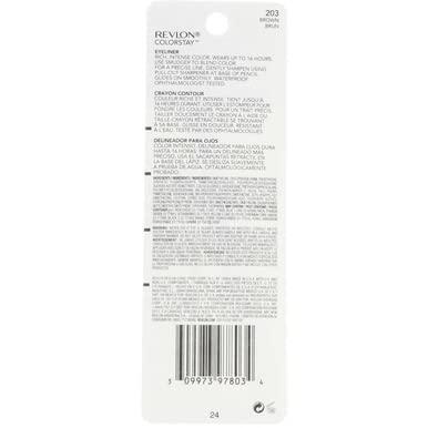 image:imageRevlon ColorStay Pencil Waterproof Eyeliner SmudgeProof Eye Makeup with BuiltIn Sharpener 203 Brown 001 ozBrown
