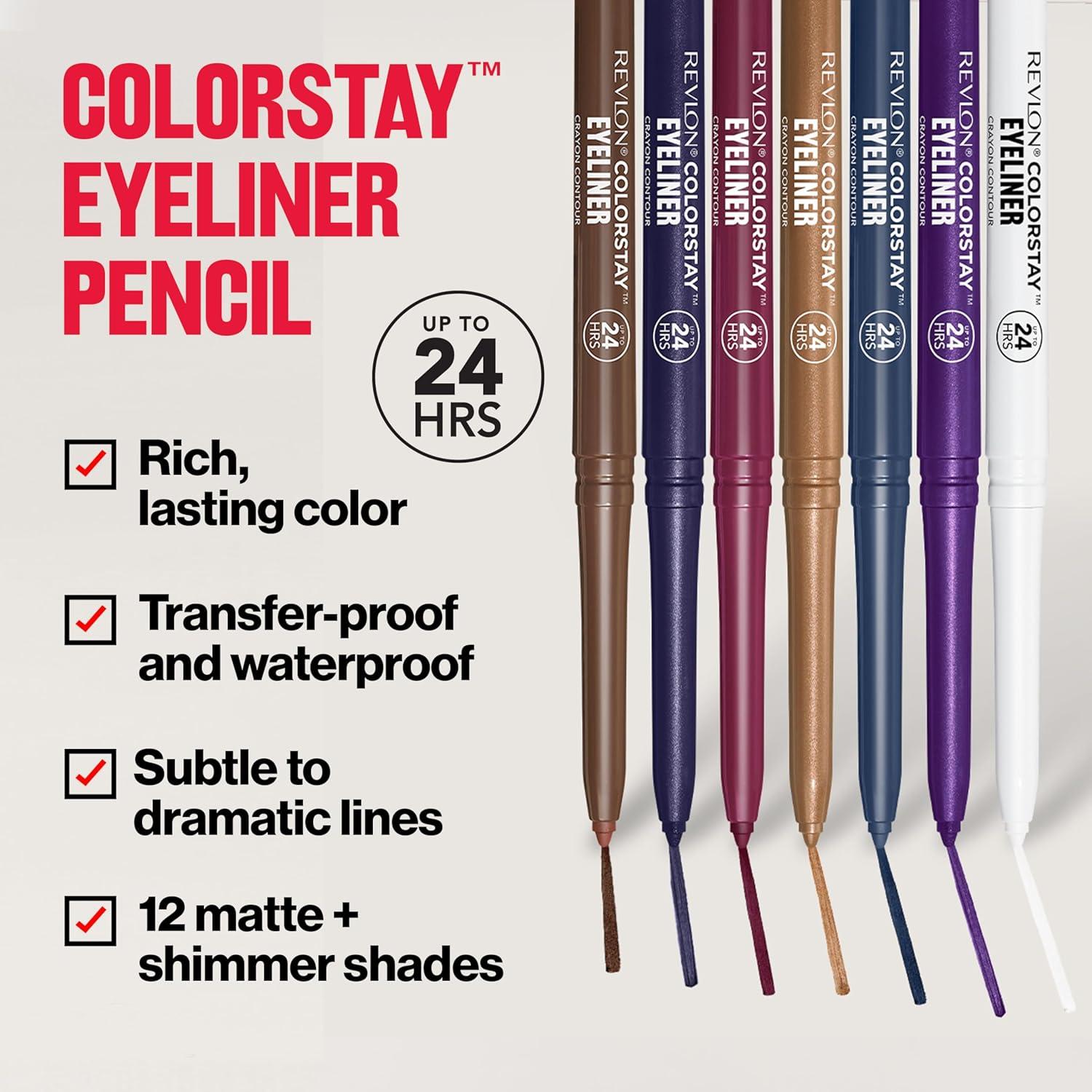 image:imageRevlon ColorStay Pencil Waterproof Eyeliner SmudgeProof Eye Makeup with BuiltIn Sharpener 203 Brown 001 ozCherry