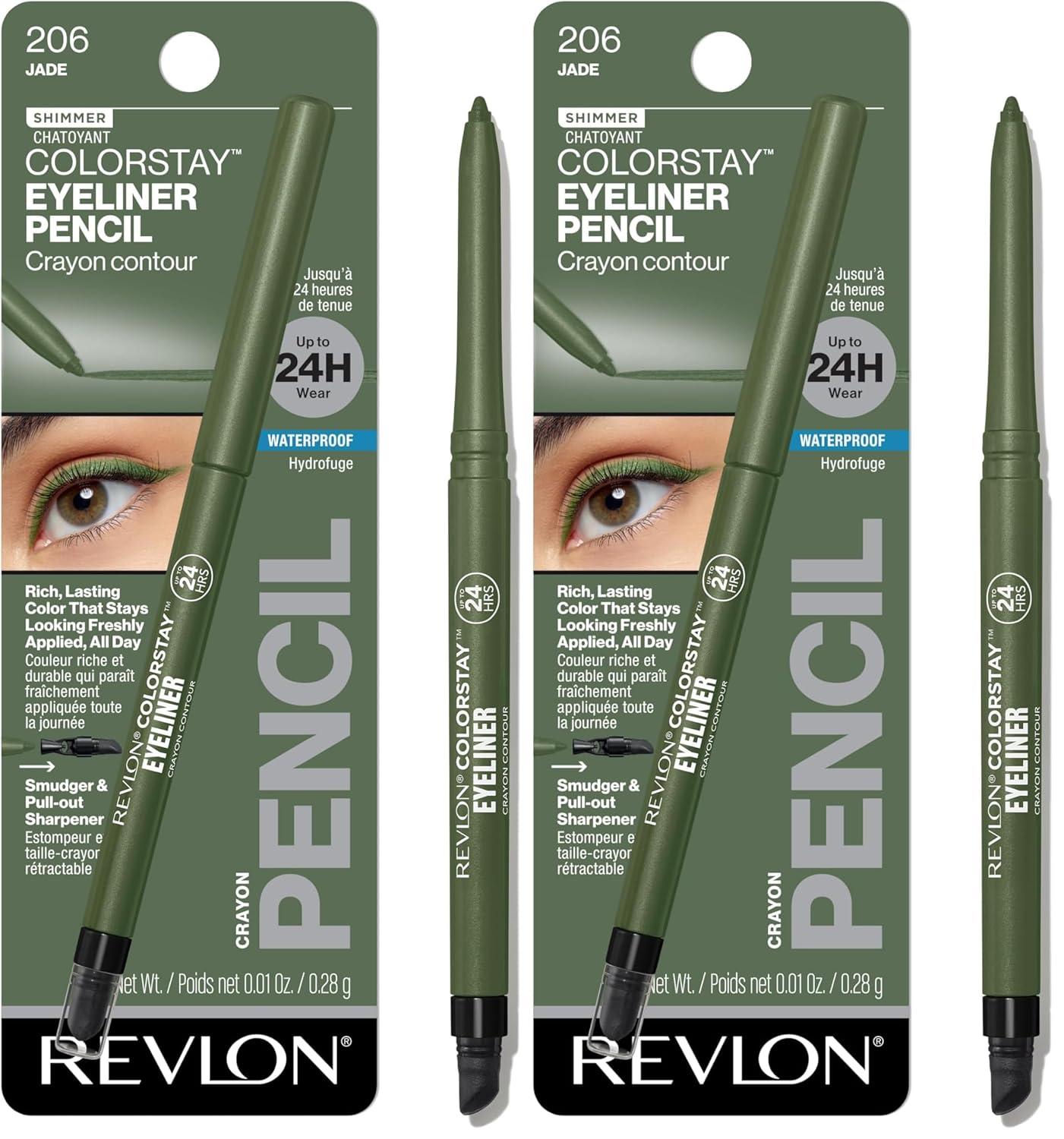 image:imageRevlon ColorStay Pencil Waterproof Eyeliner SmudgeProof Eye Makeup with BuiltIn Sharpener 203 Brown 001 ozJade