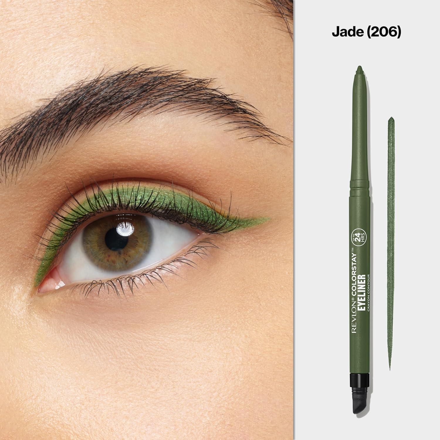image:imageRevlon ColorStay Pencil Waterproof Eyeliner SmudgeProof Eye Makeup with BuiltIn Sharpener 203 Brown 001 ozJade