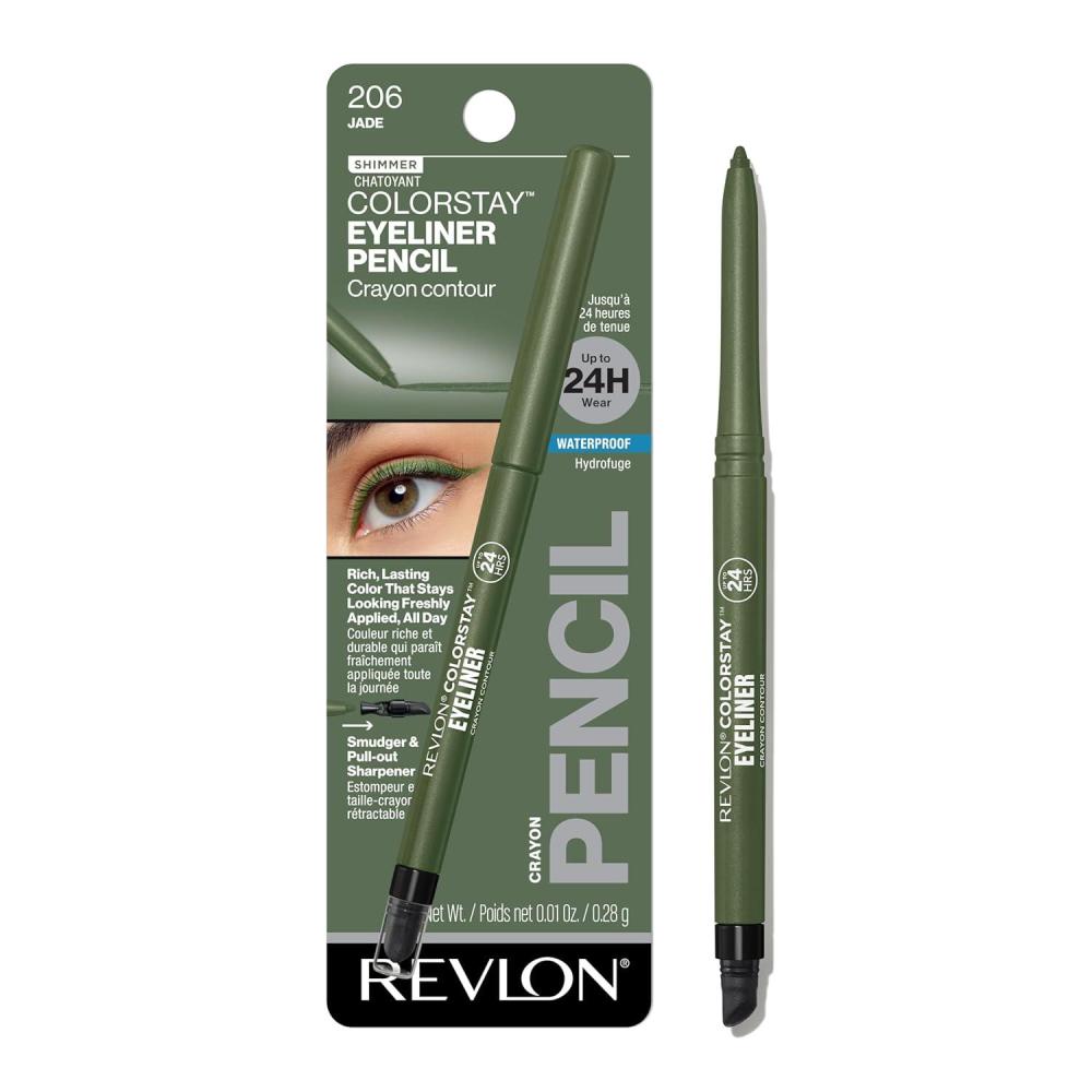 image:imageRevlon ColorStay Pencil Waterproof Eyeliner SmudgeProof Eye Makeup with BuiltIn Sharpener 203 Brown 001 ozJade