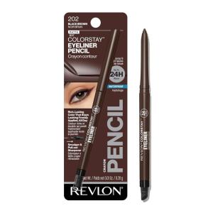 Revlon ColorStay Pencil Waterproof Eyeliner, Smudge-Proof, Eye Makeup with Built-In Sharpener, 203 Brown, 0.01 oz(Black Brown)