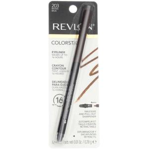 Revlon ColorStay Pencil Waterproof Eyeliner, Smudge-Proof, Eye Makeup with Built-In Sharpener, 203 Brown, 0.01 oz(Brown)