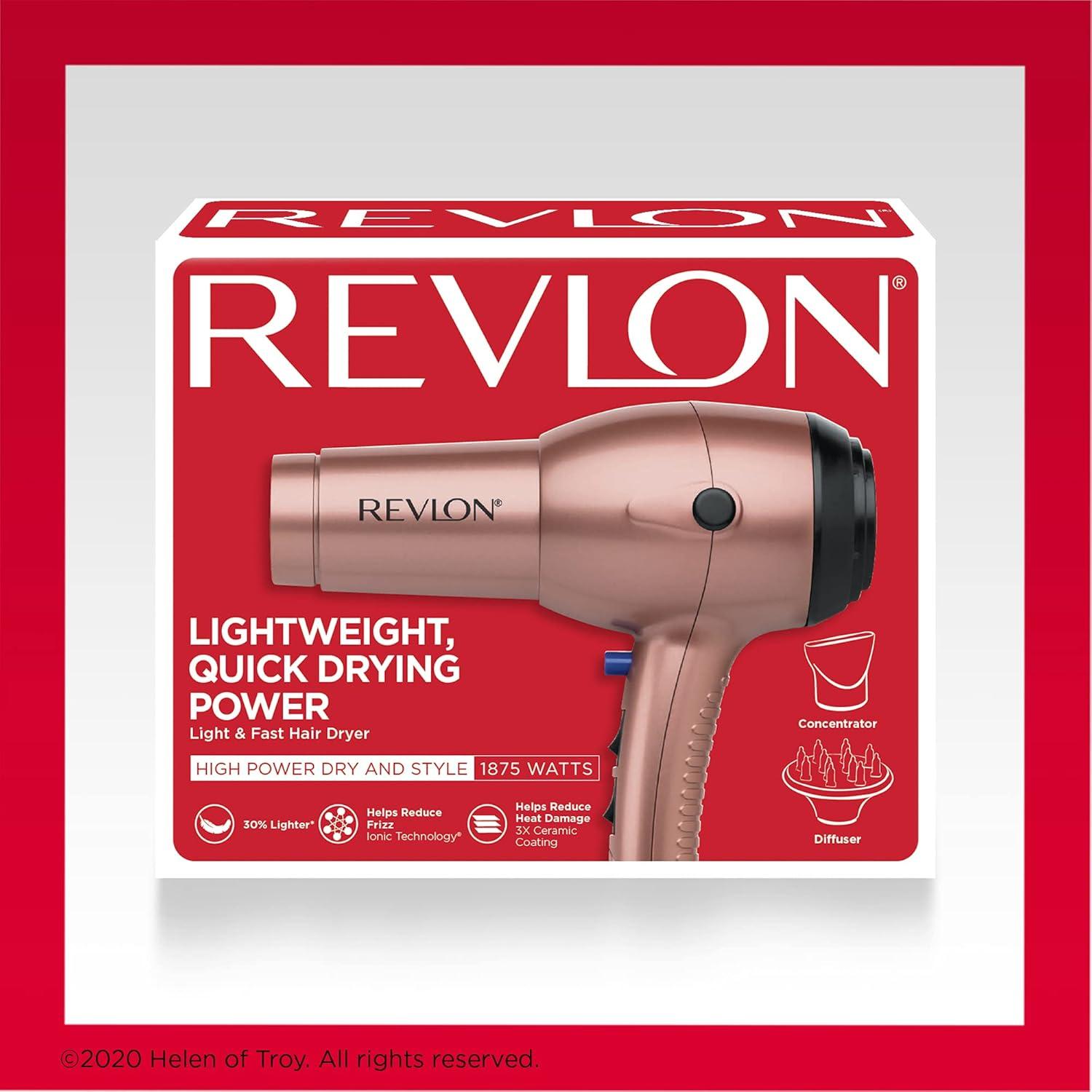 image:imageRevlon Light amp Fast Hair Dryer 1875W Stunning Blowouts Easily and Comfortably