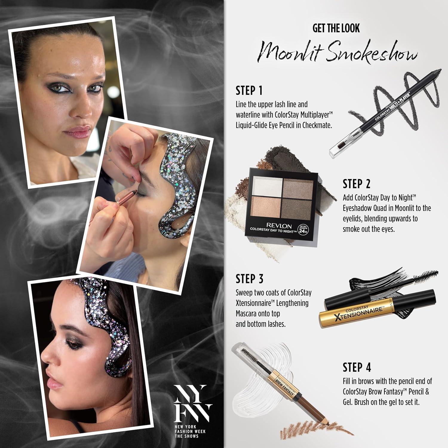 image:imageREVLON Moonlit Smokeshow Bundle as featured in Christian Sirianos NYFW show ColorStay Eyeshadow Quad Multiplayer Eye Pencil Xtensionnaire Mascara and Brow Fantasy Pack of 4