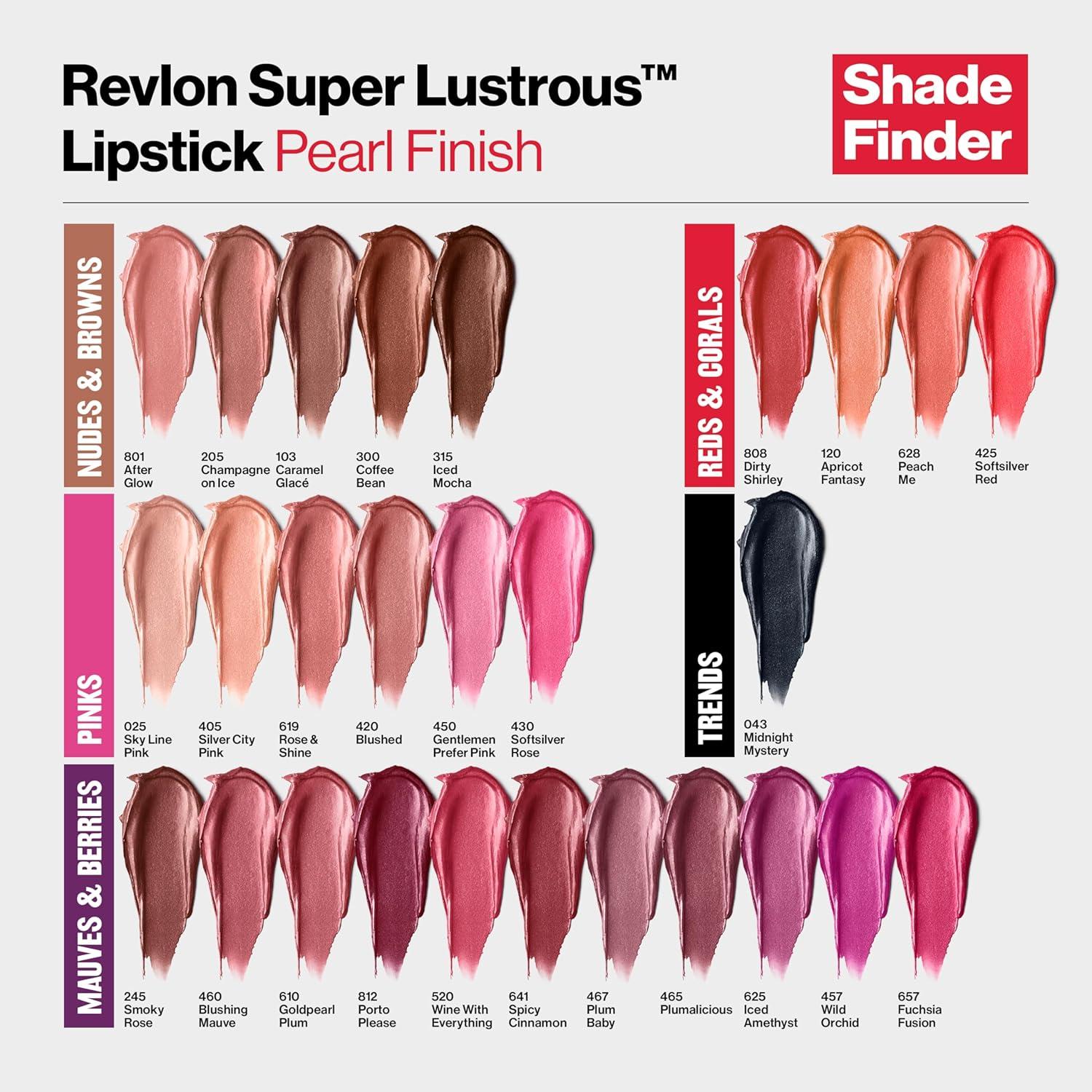 image:imageREVLON Super Lustrous Lipstick Creamy Formula For Soft FullerLooking Lips Moisturized Feel Iced Amethyst 625 015 oz315 Iced Mocha