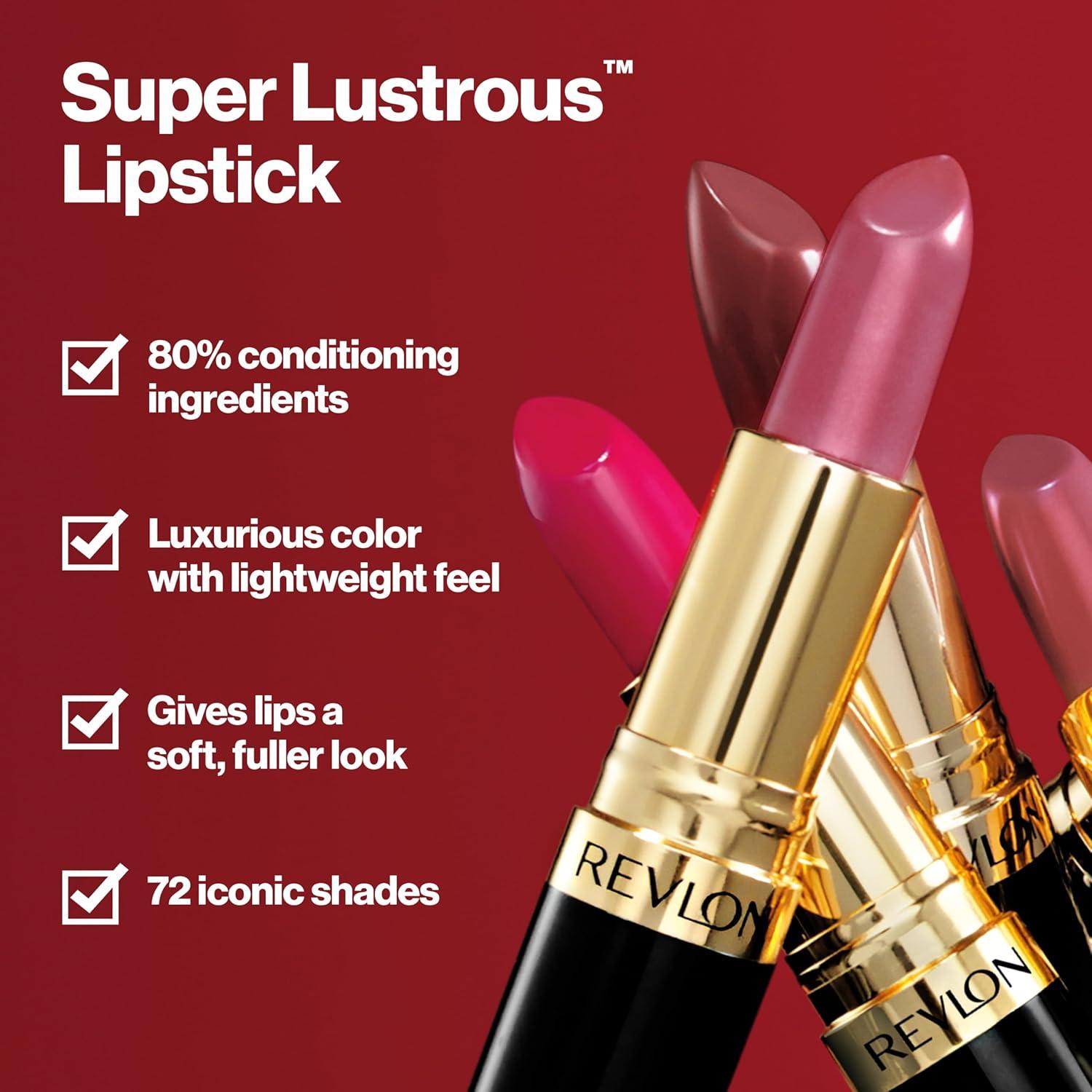 image:imageREVLON Super Lustrous Lipstick Creamy Formula For Soft FullerLooking Lips Moisturized Feel Iced Amethyst 625 015 oz457 Wild Orchid