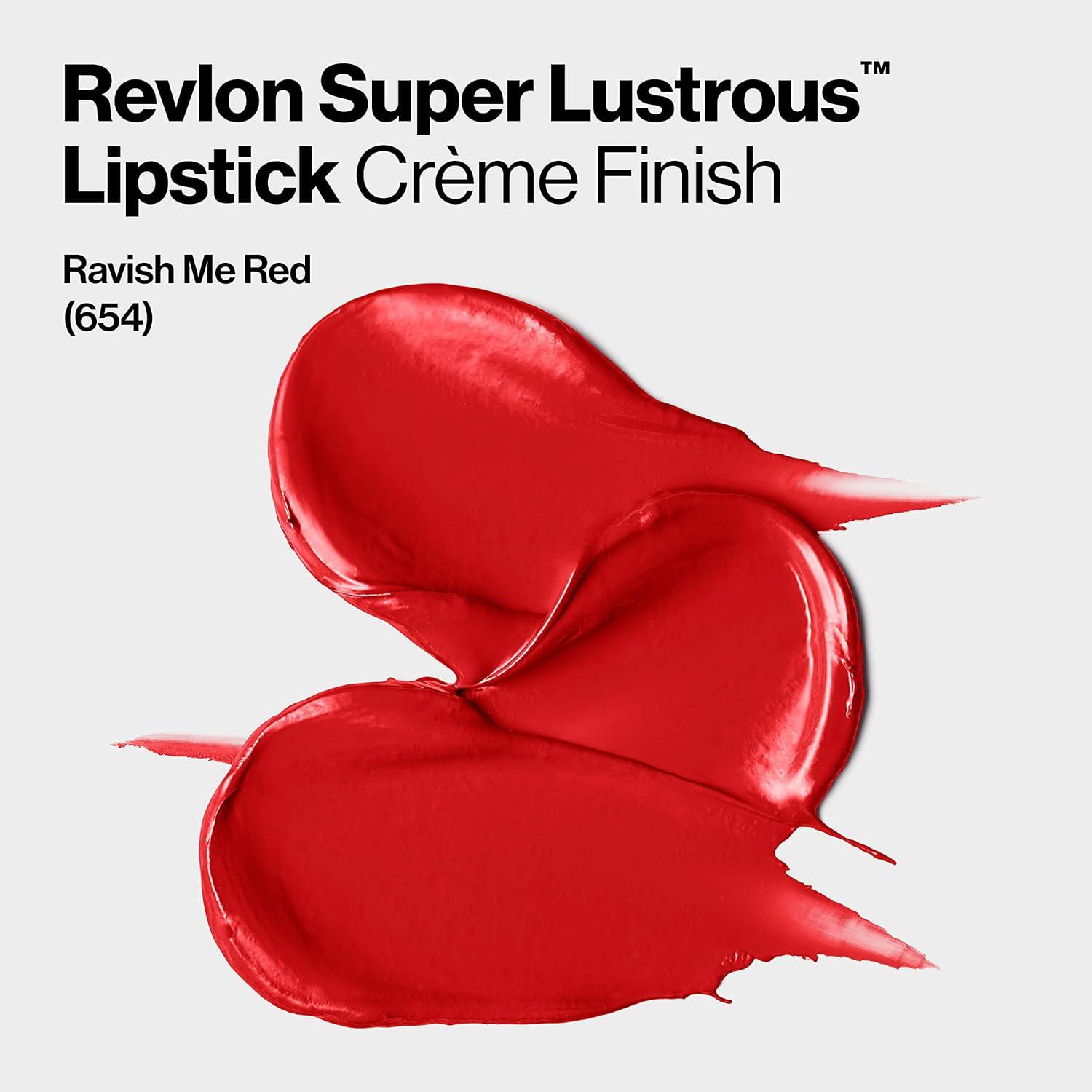 image:imageREVLON Super Lustrous Lipstick Creamy Formula For Soft FullerLooking Lips Moisturized Feel Iced Amethyst 625 015 oz654 Ravish Me Red