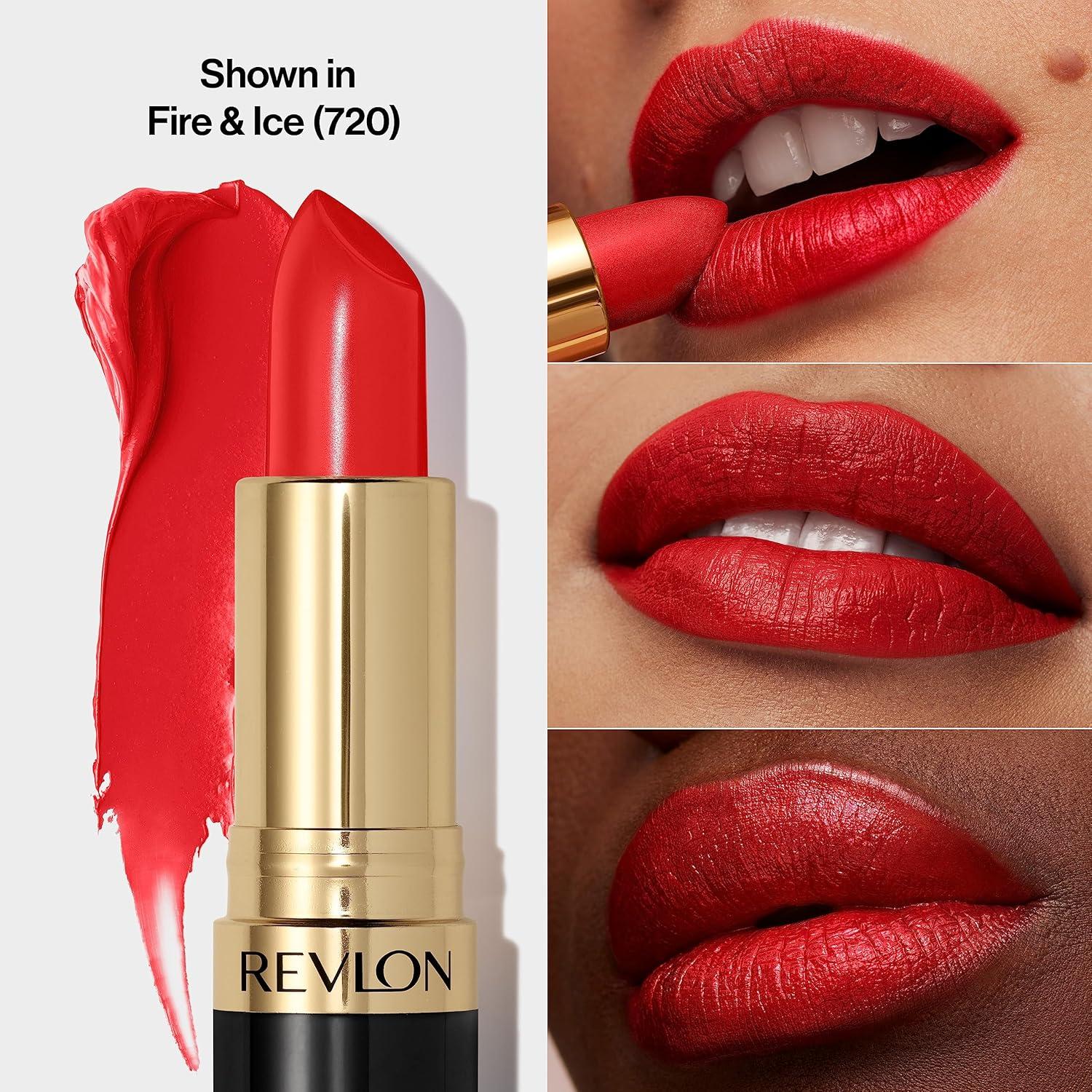 image:imageREVLON Super Lustrous Lipstick Creamy Formula For Soft FullerLooking Lips Moisturized Feel Iced Amethyst 625 015 oz720 Fire Ice