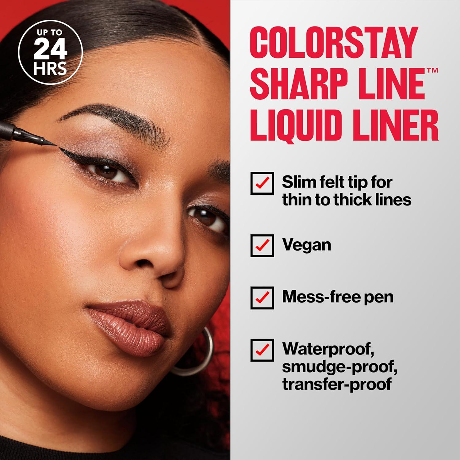 image:imageRevlon Liquid Eyeliner Pen ColorStay Sharp Line Eye Makeup Waterproof Smudgeproof Longwearing with Slim Tapered Tip Sharp LineSlim Tapered Tip