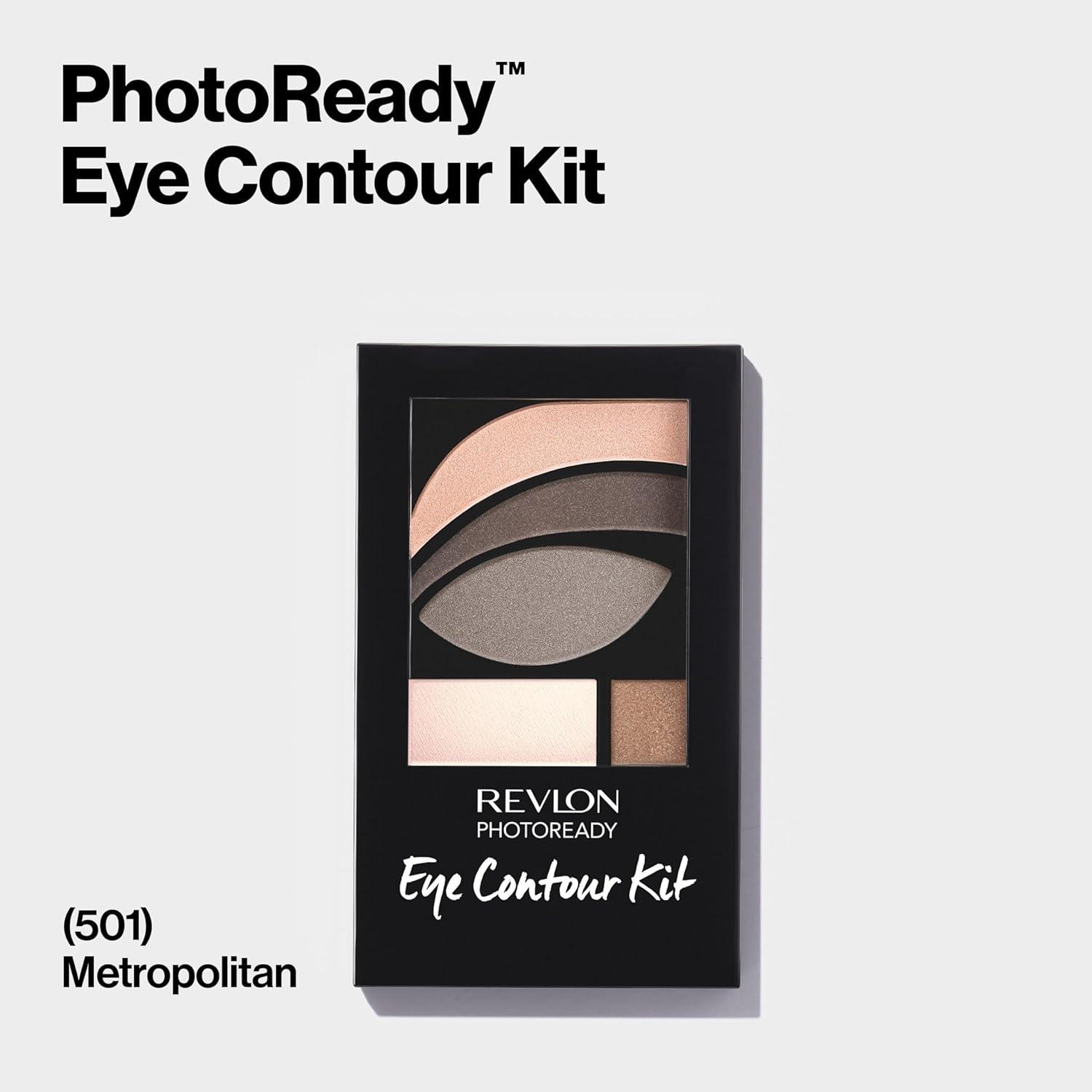 image:imageRevlon PhotoReady Eye Contour Kit Eyeshadow Palette with 5 WetDry Shades amp DoubleEnded Brush Applicator Metropolitan 501 01 ozMetropolitan