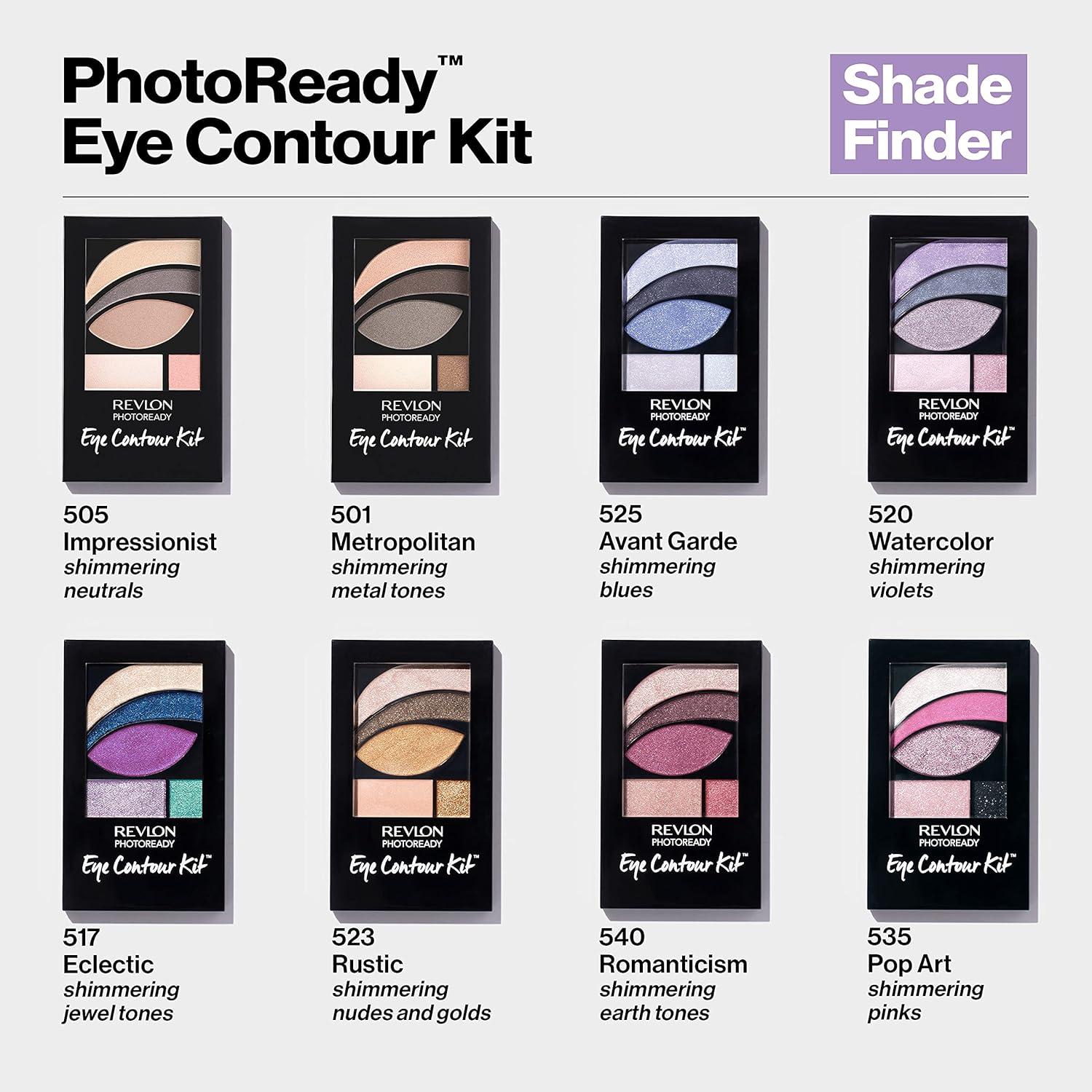 image:imageRevlon PhotoReady Eye Contour Kit Eyeshadow Palette with 5 WetDry Shades amp DoubleEnded Brush Applicator Metropolitan 501 01 ozMetropolitan