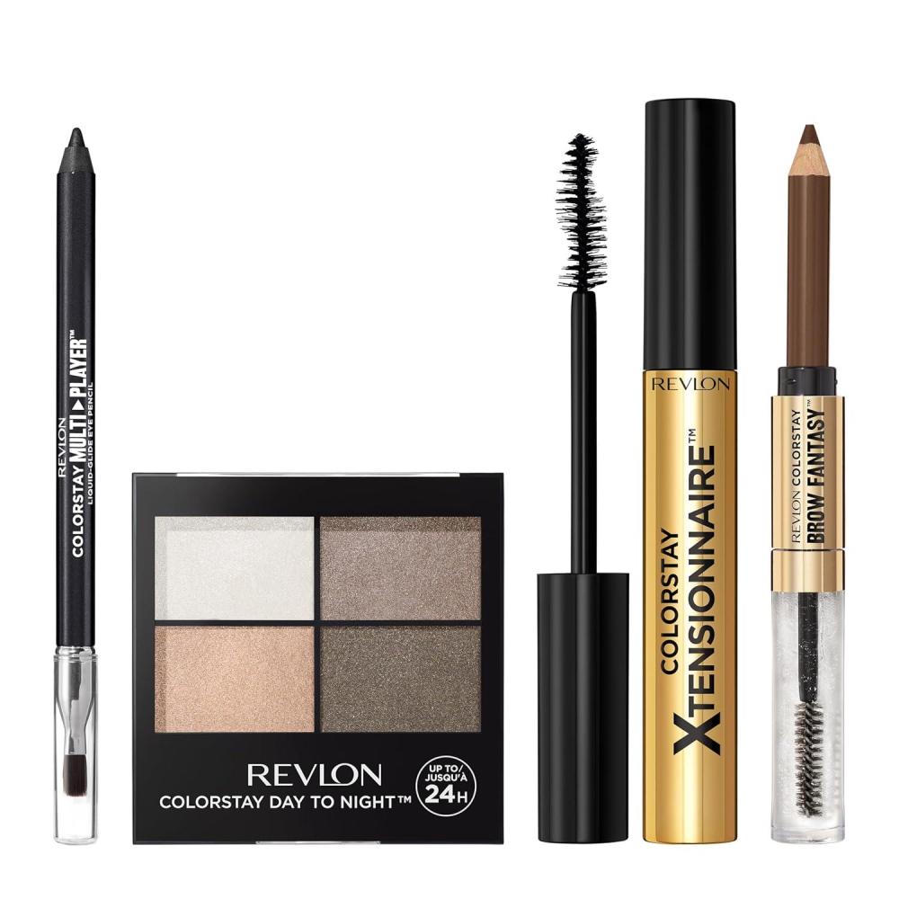 image:imageREVLON Moonlit Smokeshow Bundle as featured in Christian Sirianos NYFW show ColorStay Eyeshadow Quad Multiplayer Eye Pencil Xtensionnaire Mascara and Brow Fantasy Pack of 4